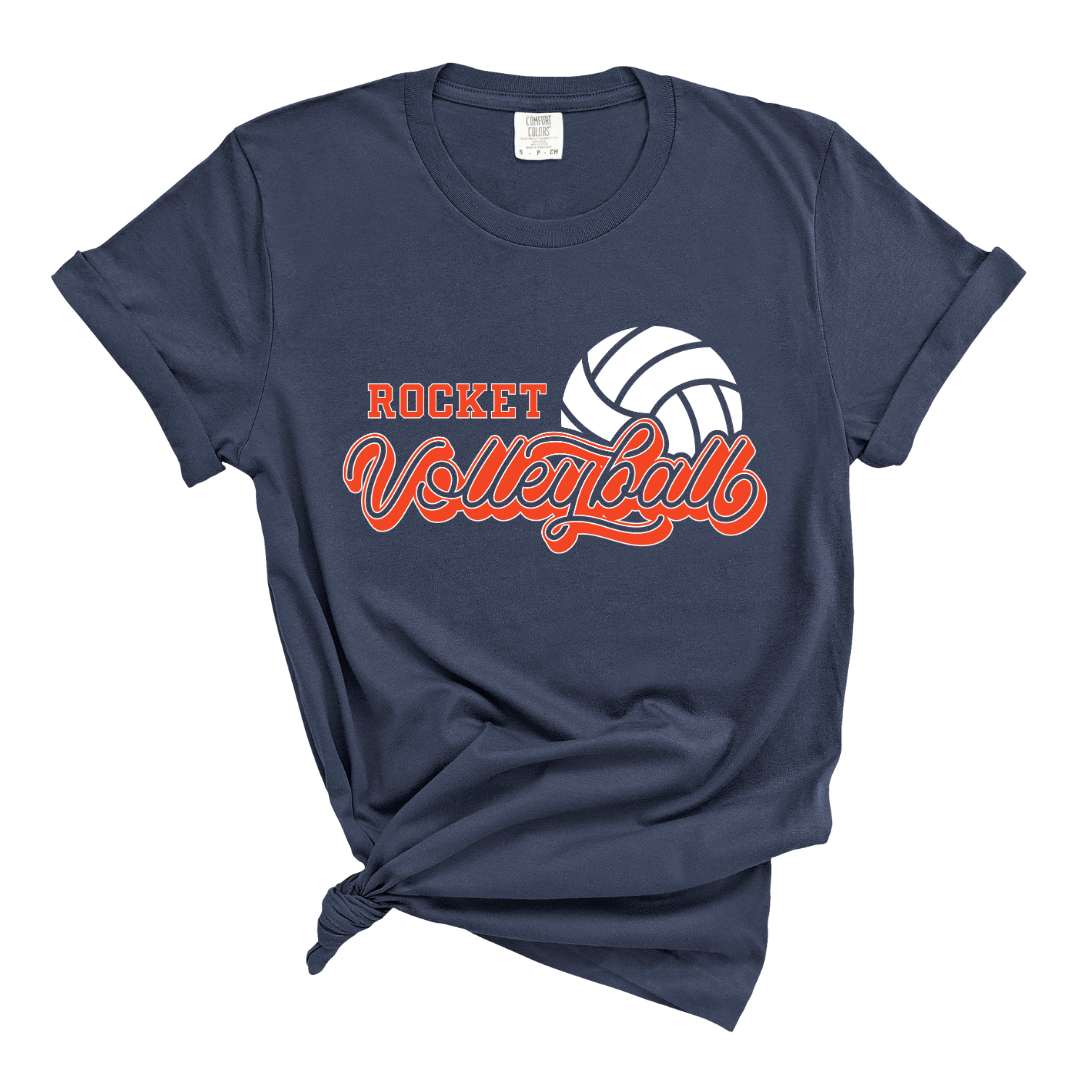 1717 navy Adult Unisex Comfort Colors - Navy - Rochester Volleyball 7976
