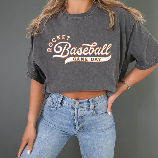 1717 grey Adult Unisex Comfort Colors -Rocket Baseball Game Day XS / Pepper