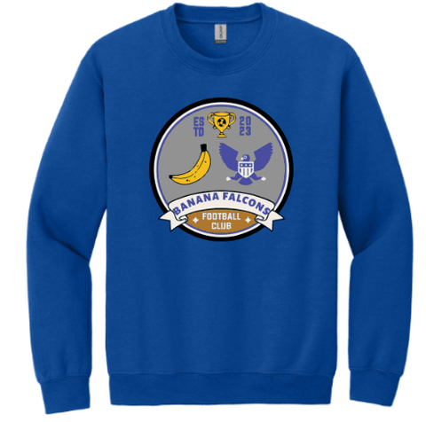 dBoldTees & DTF Transfers Banana Falcon Soccer Heavy Blend Crewneck 18000 - TS017 Youth XS / Royal