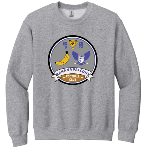 dBoldTees & DTF Transfers Banana Falcon Soccer Heavy Blend Crewneck 18000 - TS017 Youth XS / Sport Grey