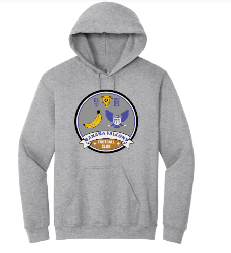 dBoldTees & DTF Transfers Banana Falcon Soccer Heavy Blend Hoodie 18500 - TS017 Youth XS / Sport Grey