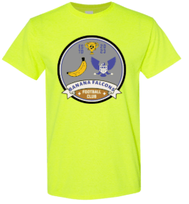 dBoldTees & DTF Transfers Banana Falcons Soccer Heavy Cotton T-Shirt 5000 Full Front - TS017 Neon Yellow / Youth XS