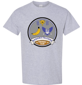 dBoldTees & DTF Transfers Banana Falcons Soccer Heavy Cotton T-Shirt 5000 Full Front - TS017 Sport Grey / Youth XS