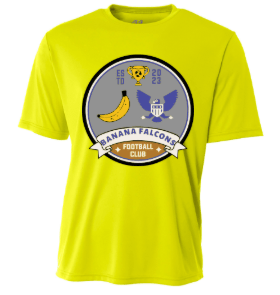dBoldTees & DTF Transfers Banana Falcons Soccer Performance T-Shirt A4N3142 Full Front - TS017 Youth XS / Neon Yellow