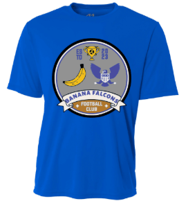 dBoldTees & DTF Transfers Banana Falcons Soccer Performance T-Shirt A4N3142 Full Front - TS017 Youth XS / Royal
