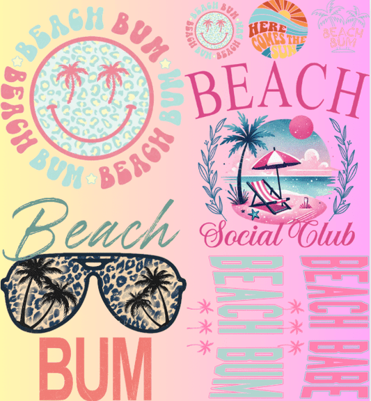 dBoldTees & DTF Transfers Beach - Mini Gang Sheet 22" x 24" MGSSM003