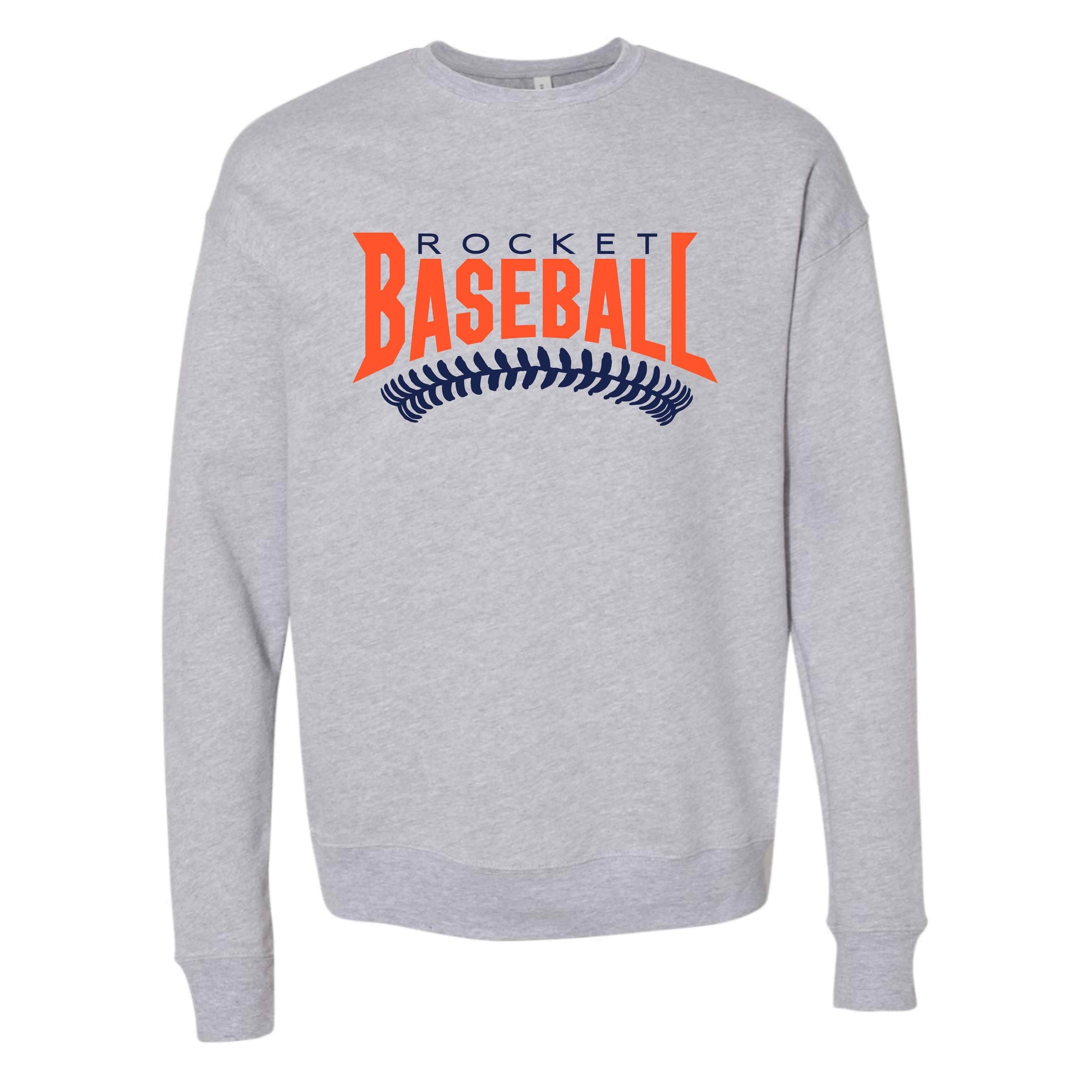 dBoldTees & DTF Transfers Bella + Canvas Crewneck Sweatshirt Rocket Baseball - FR002 Adult Small / Grey