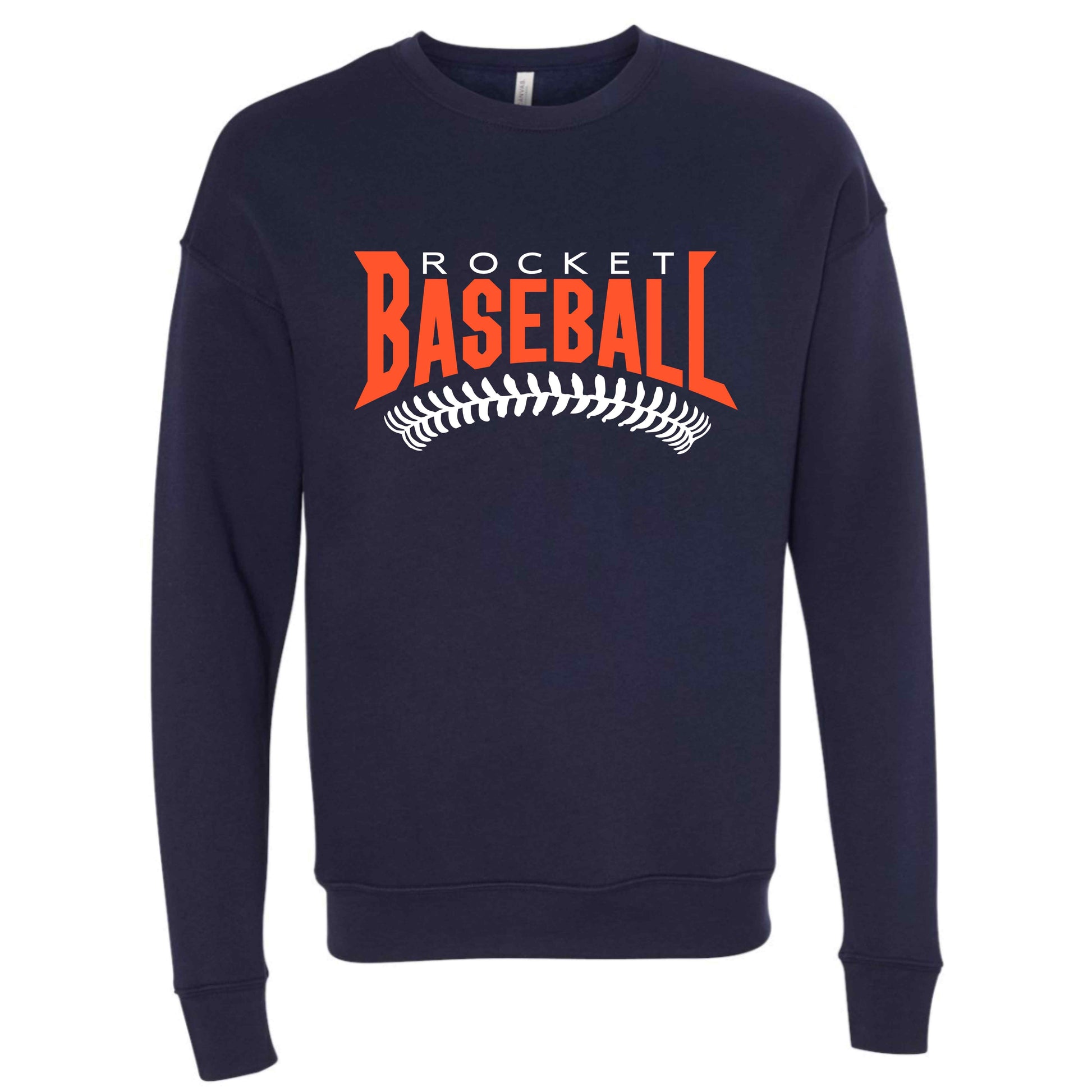 dBoldTees & DTF Transfers Bella + Canvas Crewneck Sweatshirt Rocket Baseball - FR002 Adult Small / Navy