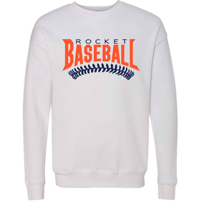 dBoldTees & DTF Transfers Bella + Canvas Crewneck Sweatshirt Rocket Baseball - FR002 Adult Small / White