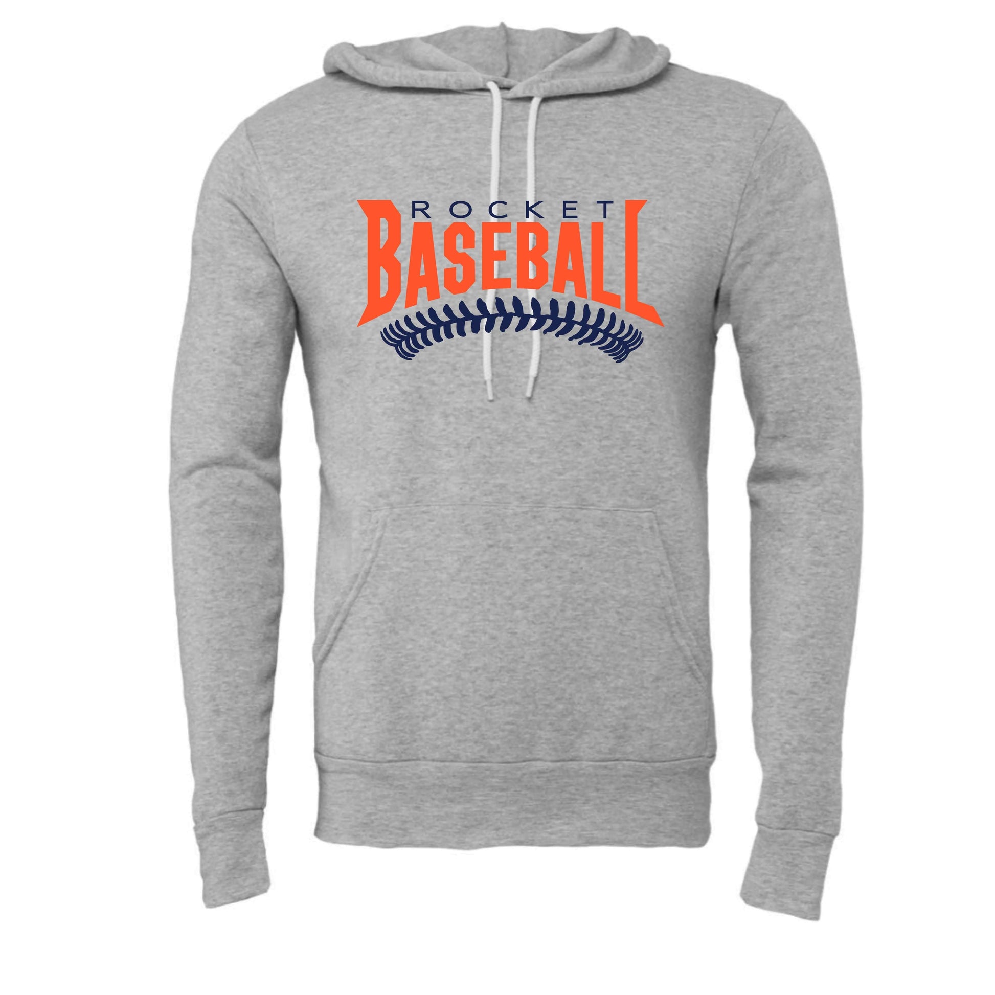 dBoldTees & DTF Transfers Bella + Canvas Hooded Sweatshirt Rocket Baseball - FR002 Adult Small / Grey