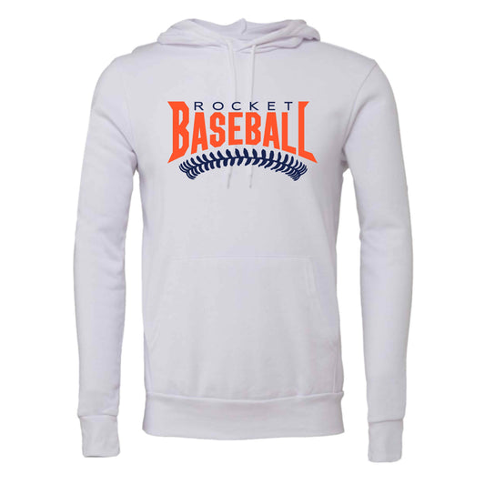 dBoldTees & DTF Transfers Bella + Canvas Hooded Sweatshirt Rocket Baseball - FR002 Adult Small / White