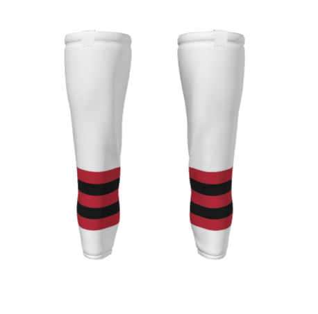 dBoldTees & DTF Transfers Benders White Sublimated Hockey Socks - TS026 S/M