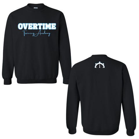 dBoldTees & DTF Transfers Black Overtime Training Academy 3 Gildan Crewneck Sweatshirt - FR012 2T