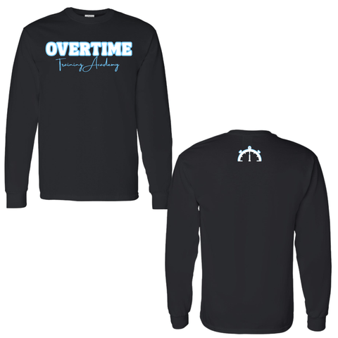 dBoldTees & DTF Transfers Black Overtime Training Academy 3 Gildan Long Sleeve T-Shirt - FR012 2T
