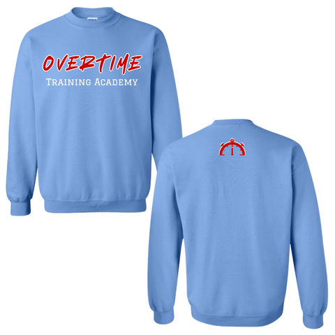 dBoldTees & DTF Transfers Blue Overtime Training Academy 4 Gildan Crewneck Sweatshirt - FR012 Youth XS