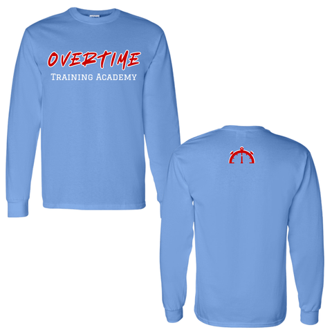 dBoldTees & DTF Transfers Blue Overtime Training Academy 4 Gildan Long Sleeve T-Shirt - FR012 Youth XS