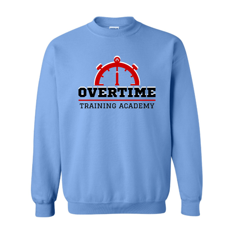 dBoldTees & DTF Transfers Blue Overtime Training Academy Logo 7 Gildan Crewneck Sweatshirt - FR012 Youth XS