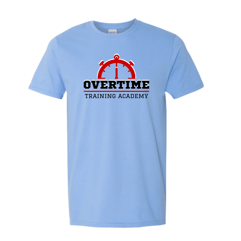 dBoldTees & DTF Transfers Blue Overtime Training Academy Logo 7 Gildan T-Shirt - FR012 Youth XS