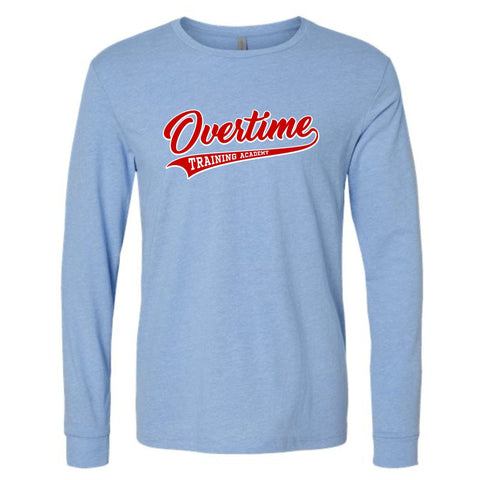dBoldTees & DTF Transfers Blue Overtime Training Academy Script Garments - FR019 Youth XS / Next Level Long Sleeve