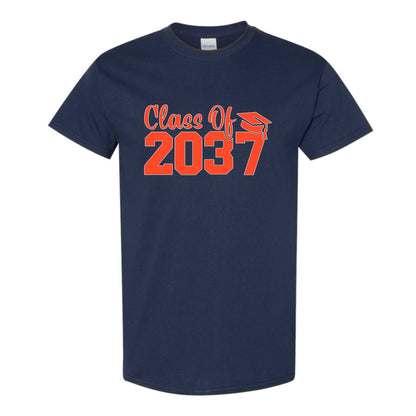 dBoldTees & DTF Transfers Class of 2037 Adult Unisex Gildan Heavy Cotton T-Shirt Design 2 Small / Navy