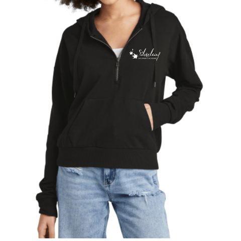 dBoldTees & DTF Transfers District Women’s Perfect Tri-Fleece 1/2-Zip Pullover - DT1311 - TS008 Adult Small / Black