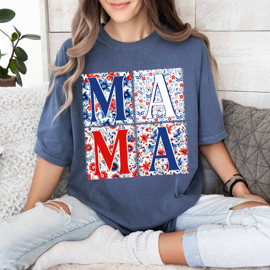 dBoldTees DTF Transfer DTF TRANSFER - 11227 Red, White & Blue MAMA