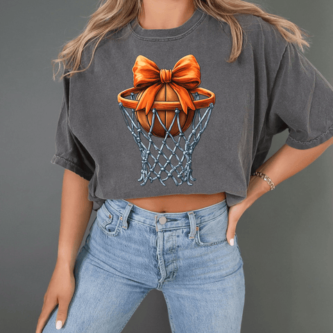 dBoldTees DTF Transfer DTF TRANSFER - Basketball Hoop Bow BASKB001 Pocket 4"