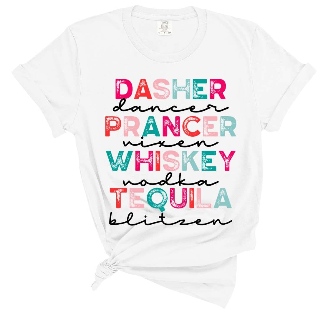 dBoldTees DTF Transfer DTF TRANSFER - Dasher Dancer Tequila Blitzen 5044