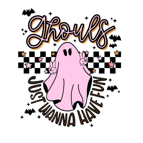 dBoldTees DTF Transfer DTF TRANSFER - Ghouls Just Wanna Have Fun Black 6007