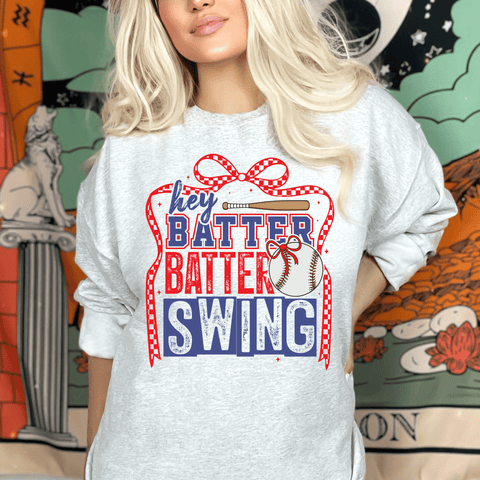 dBoldTees DTF Transfer DTF TRANSFER - Hey Batter Batter Swing BASEB009 Pocket 4"