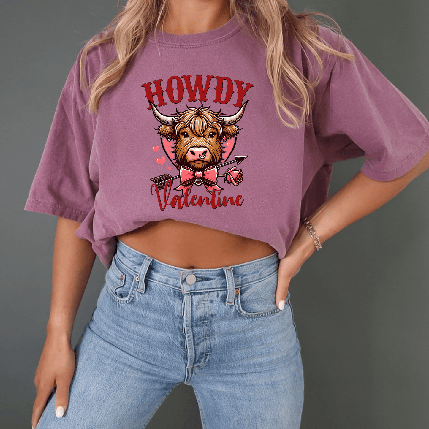 dBoldTees DTF Transfer DTF TRANSFER - Howdy Valentine Cow VD025