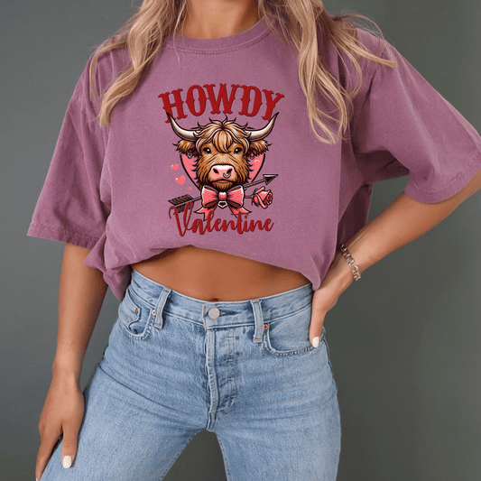 dBoldTees DTF Transfer DTF TRANSFER - Howdy Valentine Cow VD025