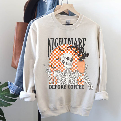 dBoldTees DTF Transfer DTF TRANSFER - Nightmare Before Coffee Distressed 7037