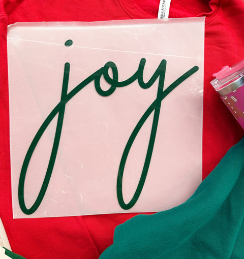 dBoldTees DTF Transfer PUFF TRANSFER - Cursive Joy Standard 11" / Green