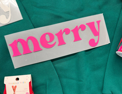 dBoldTees DTF Transfer PUFF TRANSFER - Lower Case Merry