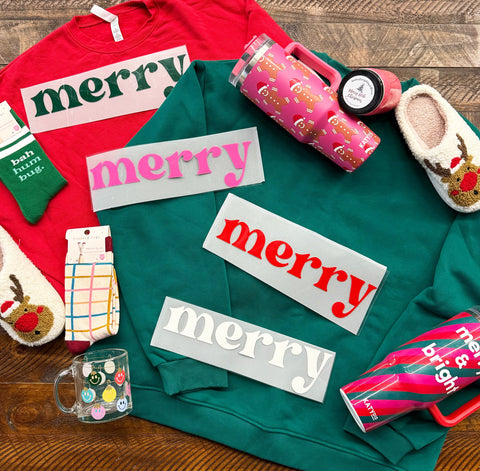 dBoldTees DTF Transfer PUFF TRANSFER - Lower Case Merry