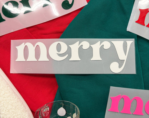 dBoldTees DTF Transfer PUFF TRANSFER - Lower Case Merry