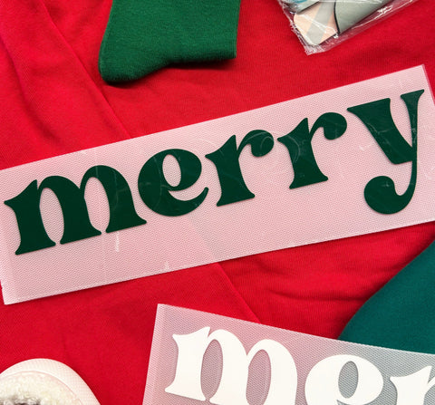 dBoldTees DTF Transfer PUFF TRANSFER - Lower Case Merry