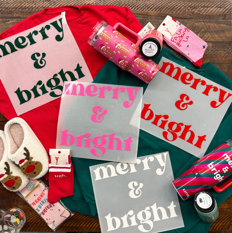 dBoldTees DTF Transfer PUFF TRANSFER - Merry & Bright