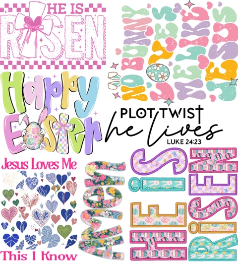 dBoldTees & DTF Transfers Easter - Mini Gang Sheet 22" x 24" MGSES002