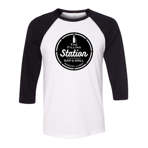 dBoldTees & DTF Transfers Filling Station Bella + Canvas Baseball T-Shirt SL - TS032 Adult Small / White/Black