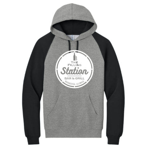 dBoldTees & DTF Transfers Filling Station Jerzees Baseball Hoodie SL - TS032 Adult Small / Gray/Black