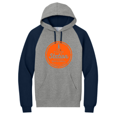 dBoldTees & DTF Transfers Filling Station Jerzees Baseball Hoodie SL - TS032 Adult Small / Gray/Navy
