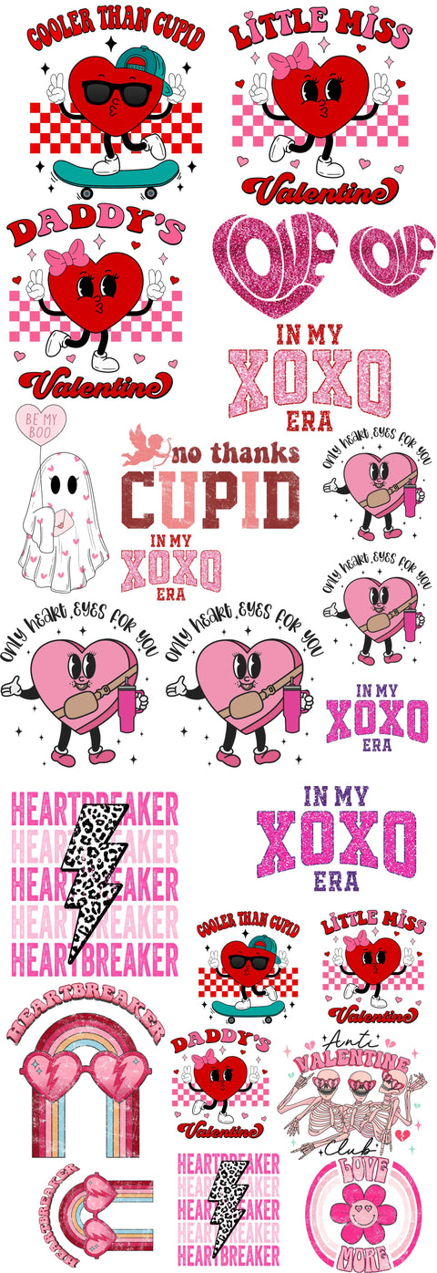 dBoldTees Gang Sheet Pre-Made 22'' x 60" Direct-to-Film Gang Sheet - Infant & Youth Valentine's Day