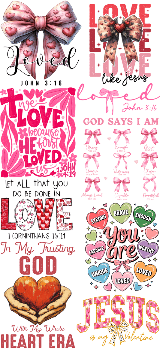 dBoldTees Gang Sheet Pre-Made Direct-to-Film Gang Sheet - Religious Valentine 22"x48"