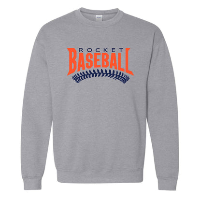 dBoldTees & DTF Transfers Gildan Heavy Cotton Crewneck Sweatshirt Rocket Baseball - FR002 Adult Small / Grey