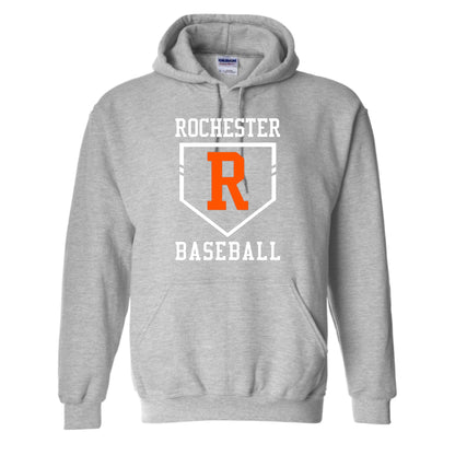 dBoldTees & DTF Transfers Gildan - Heavy Cotton™ Hooded Sweatshirt Rochester Baseball Logo - FR002 Adult Small / Grey