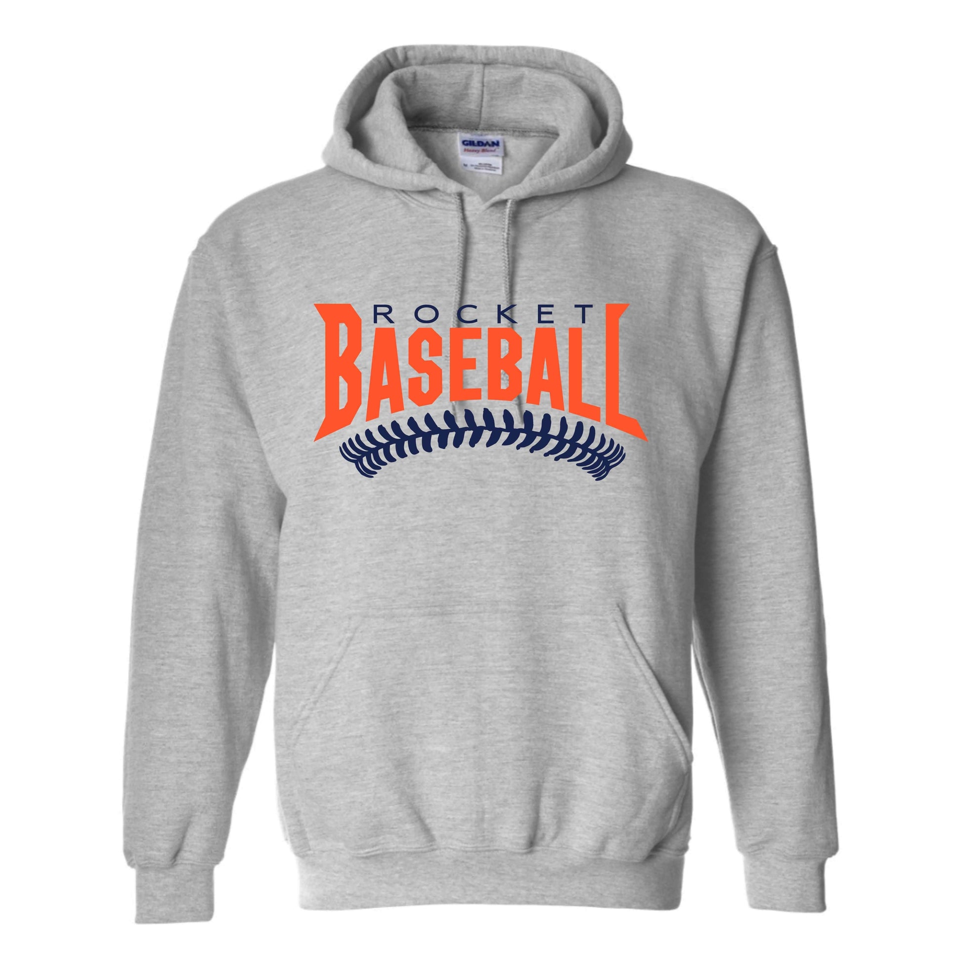 dBoldTees & DTF Transfers Gildan - Heavy Cotton™ Hooded Sweatshirt Rocket Baseball - FR002 Adult Small / Grey