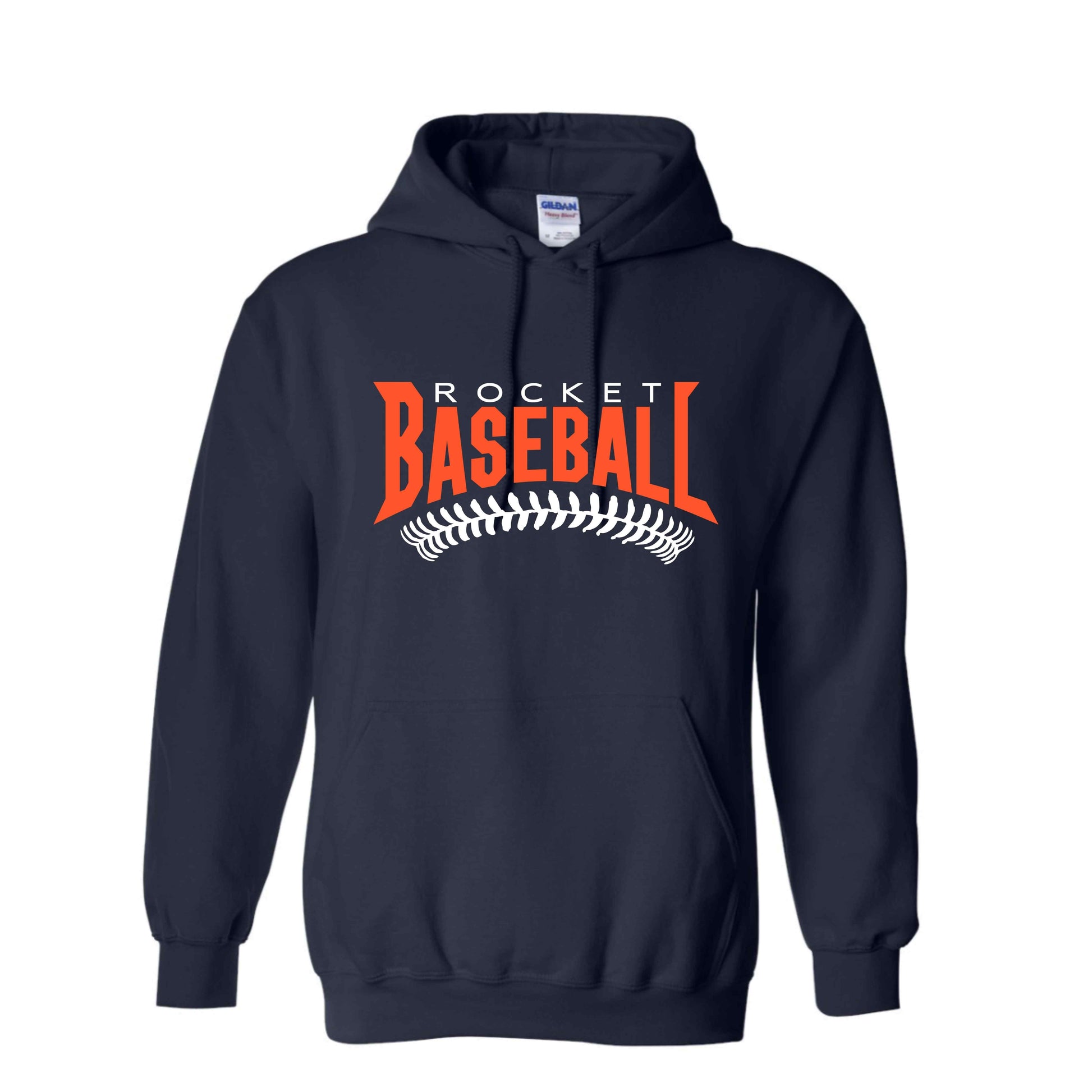 dBoldTees & DTF Transfers Gildan - Heavy Cotton™ Hooded Sweatshirt Rocket Baseball - FR002 Adult Small / Navy