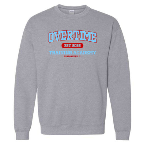 dBoldTees & DTF Transfers Gray Overtime Training Academy Est. 2025 Garments - FR019 Youth XS / Gildan Crewneck Sweatshirt